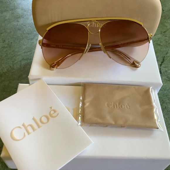 Chloe Gold and Pink Sunglasses